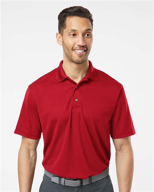 Paragon 100 Men's Saratoga Performance Mini Mesh Polo - Cardinal - model front