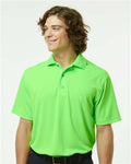 Paragon 100 Men's Saratoga Performance Mini Mesh Polo - Neon Lime - model front