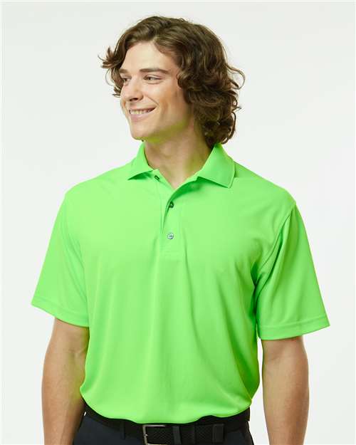 Paragon 100 Men's Saratoga Performance Mini Mesh Polo - Neon Lime - model front