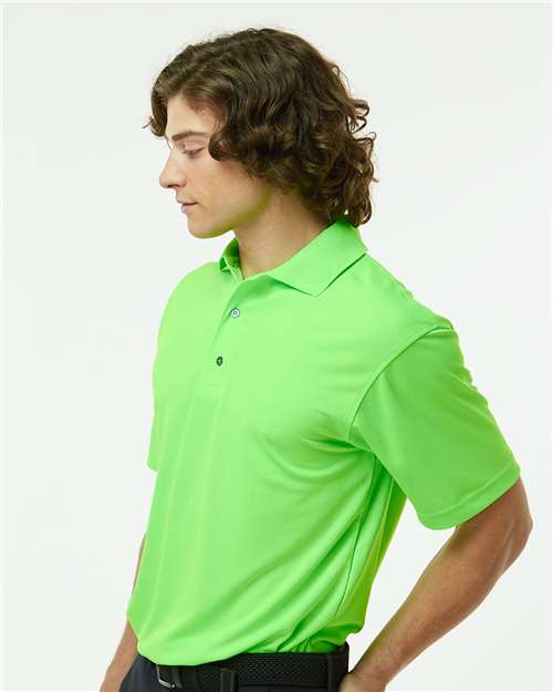 Paragon 100 Men's Saratoga Performance Mini Mesh Polo - Neon Lime - model side
