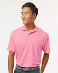 Paragon 100 Men's Saratoga Performance Mini Mesh Polo - Charity Pink - model front