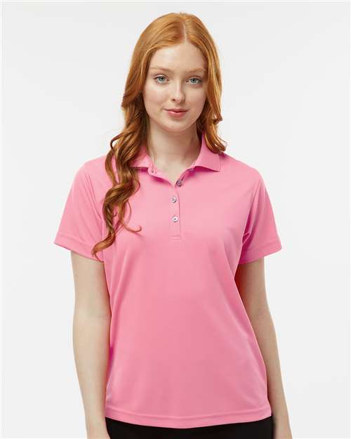 Paragon 104 Women's Saratoga Performance Mini Mesh Polo - Charity Pink - model front