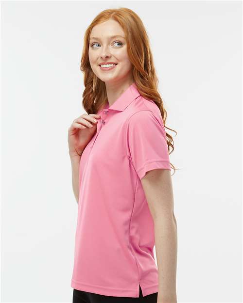 Paragon 104 Women's Saratoga Performance Mini Mesh Polo - Charity Pink - model side