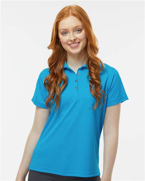 Paragon 104 Women's Saratoga Performance Mini Mesh Polo - Turquoise - model front