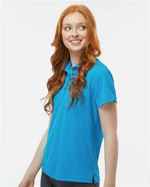Paragon 104 Women's Saratoga Performance Mini Mesh Polo - Turquoise - model side