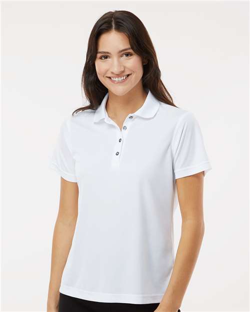 Paragon 104 Women's Saratoga Performance Mini Mesh Polo - White - model front