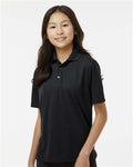 Paragon 108Y Youth Saratoga Performance Mini Mesh Polo - Black - model front