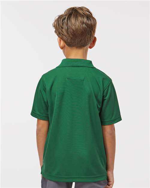 Paragon 108Y Youth Saratoga Performance Mini Mesh Polo - Hunter Green - model back