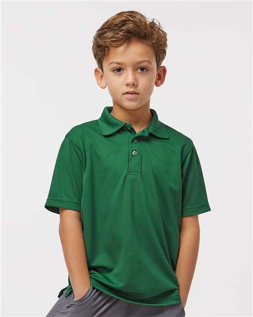 Paragon 108Y Youth Saratoga Performance Mini Mesh Polo - Hunter Green - model front