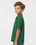 Paragon 108Y Youth Saratoga Performance Mini Mesh Polo - Hunter Green - model side