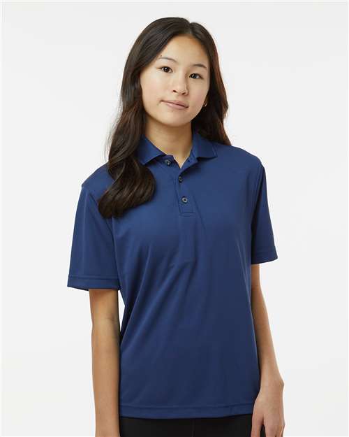 Paragon 108Y Youth Saratoga Performance Mini Mesh Polo - Navy - model front