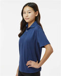 Paragon 108Y Youth Saratoga Performance Mini Mesh Polo - Navy - model side
