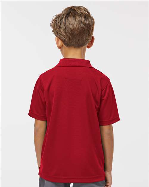 Paragon 108Y Youth Saratoga Performance Mini Mesh Polo - Red - model back