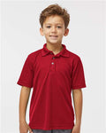 Paragon 108Y Youth Saratoga Performance Mini Mesh Polo - Red - model front