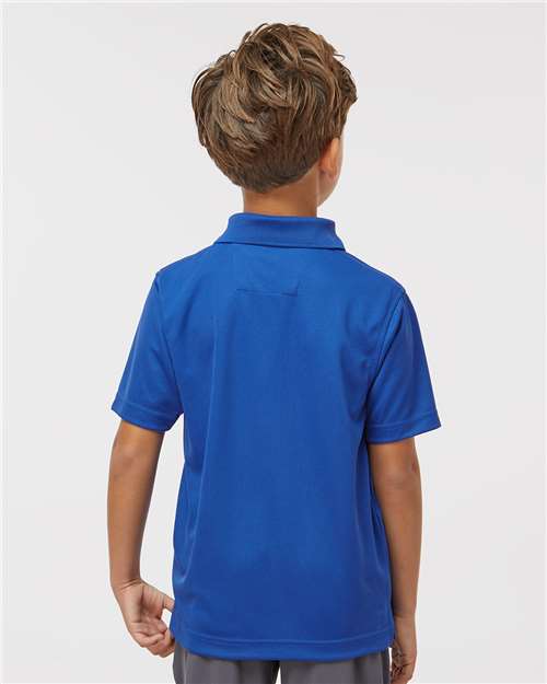 Paragon 108Y Youth Saratoga Performance Mini Mesh Polo - Royal - model back