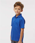 Paragon 108Y Youth Saratoga Performance Mini Mesh Polo - Royal - model side