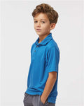 Paragon 108Y Youth Saratoga Performance Mini Mesh Polo - Turquoise - model side