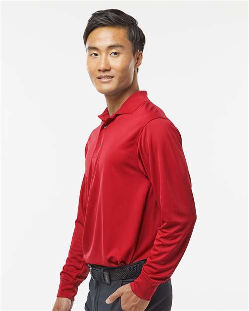 Paragon 110 Men's Prescott Long Sleeve Polo - Red - model side