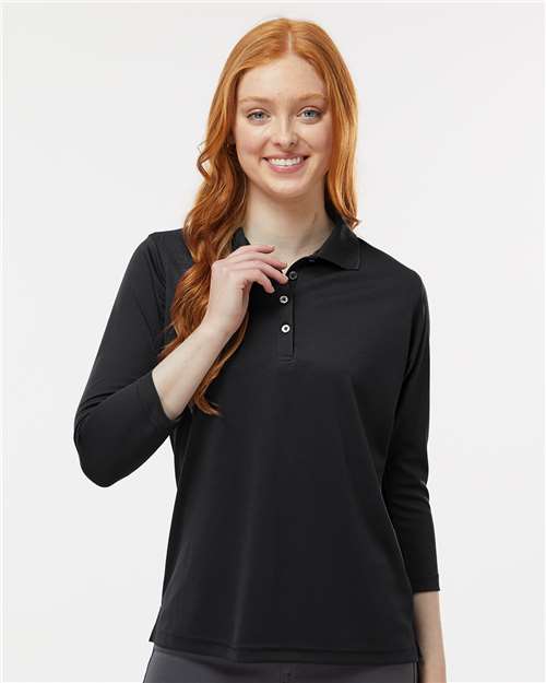Paragon 120 Women's Lady Palm Three-Quarter Sleeve Polo - Black - model front