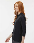 Paragon 120 Women's Lady Palm Three-Quarter Sleeve Polo - Black - model side