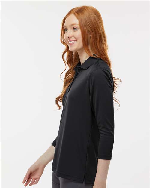Paragon 120 Women's Lady Palm Three-Quarter Sleeve Polo - Black - model side