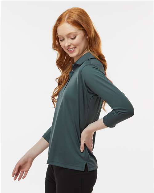 Paragon 120 Women's Lady Palm Three-Quarter Sleeve Polo - Carbon - model side