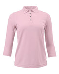 Paragon 120 Women's Lady Palm Three-Quarter Sleeve Polo - Charity Pink - front