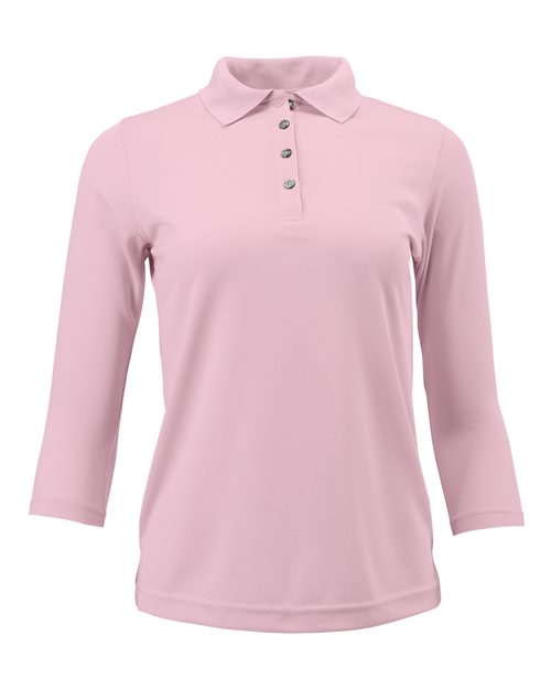 Paragon 120 Women's Lady Palm Three-Quarter Sleeve Polo - Charity Pink - front