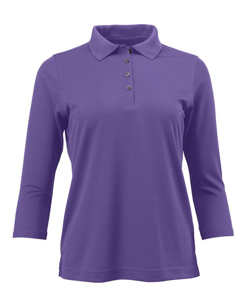 Paragon 120 Women's Lady Palm Three-Quarter Sleeve Polo - Grape - front