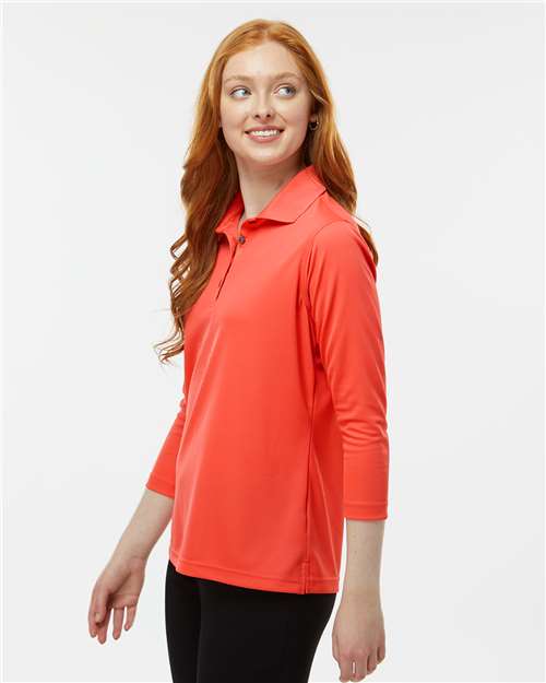Paragon 120 Women's Lady Palm Three-Quarter Sleeve Polo - Melon - model side