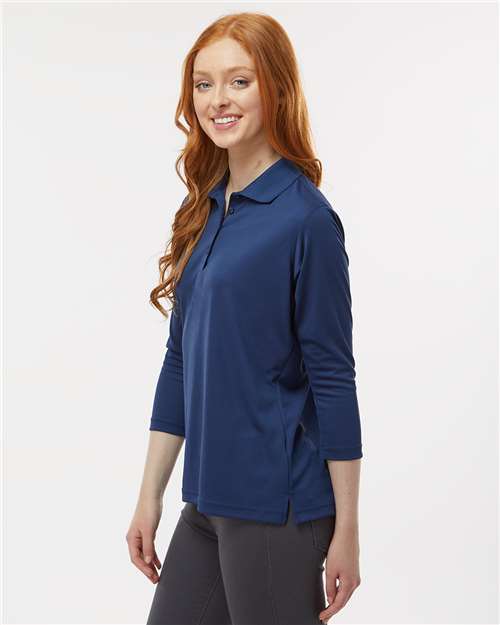 Paragon 120 Women's Lady Palm Three-Quarter Sleeve Polo - Navy - model side