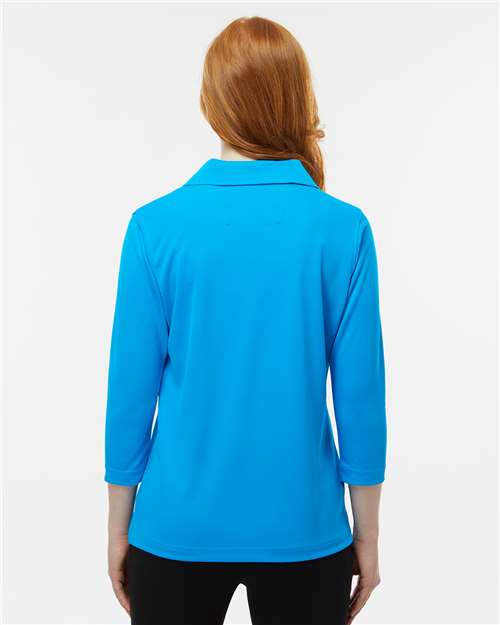 Paragon 120 Women's Lady Palm Three-Quarter Sleeve Polo - Turquoise - model back