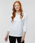Paragon 120 Women's Lady Palm Three-Quarter Sleeve Polo - White - model front