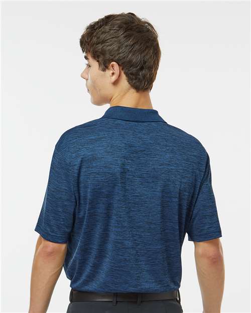 Paragon 130 Men's Dakota Striated Heather Polo - Deep Blue Heather - model back