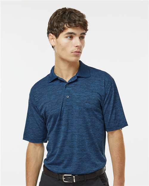 Paragon 130 Men's Dakota Striated Heather Polo - Deep Blue Heather - model front