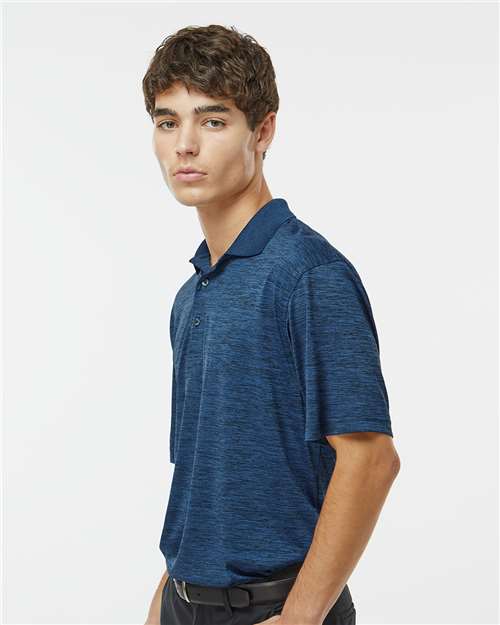 Paragon 130 Men's Dakota Striated Heather Polo - Deep Blue Heather - model side