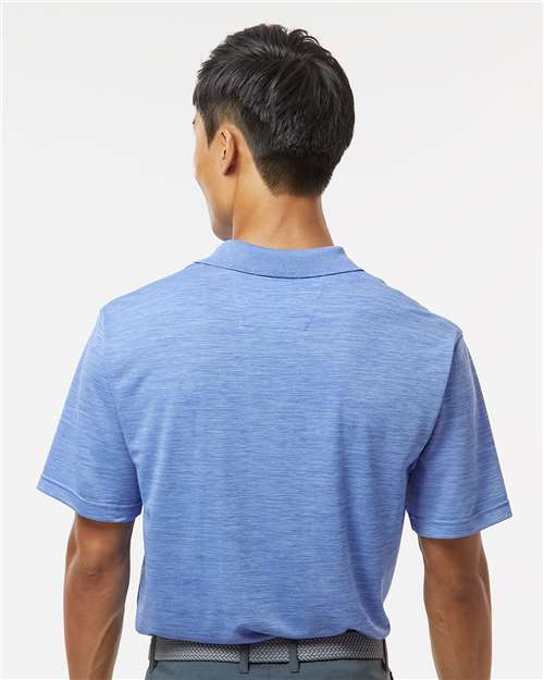 Paragon 130 Men's Dakota Striated Heather Polo - Peri Blue Heather - model back