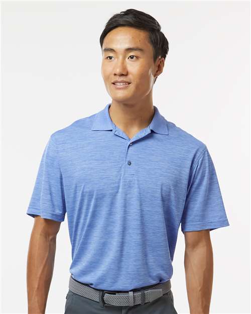 Paragon 130 Men's Dakota Striated Heather Polo - Peri Blue Heather - model front