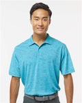 Paragon 130 Men's Dakota Striated Heather Polo - Turquoise Heather - model front