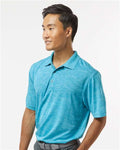 Paragon 130 Men's Dakota Striated Heather Polo - Turquoise Heather - model side