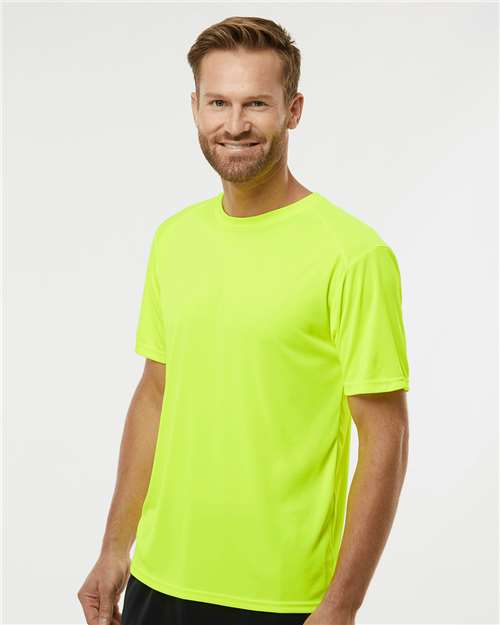 Paragon 200 Unisex Islander Performance T-Shirt - Safety Green - model side