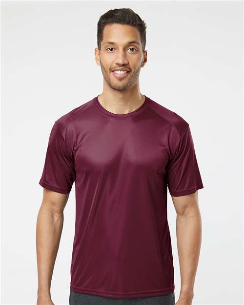 Paragon 200 Unisex Islander Performance T-Shirt - Maroon - model front