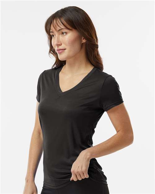 Paragon 203 Women's Vera V-Neck T-Shirt - Black - model side