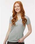 Paragon 203 Women's Vera V-Neck T-Shirt - Medium Grey - model front