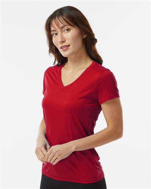 Paragon 203 Women's Vera V-Neck T-Shirt - Red - model side