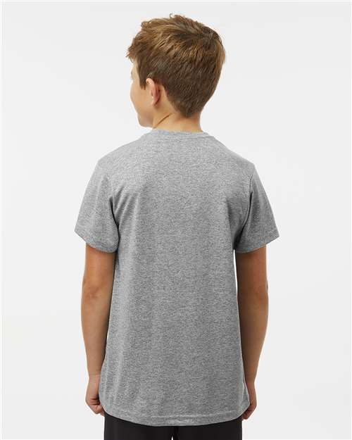 Paragon 208Y Youth Islander Performance T-Shirt - Heather Grey - model back