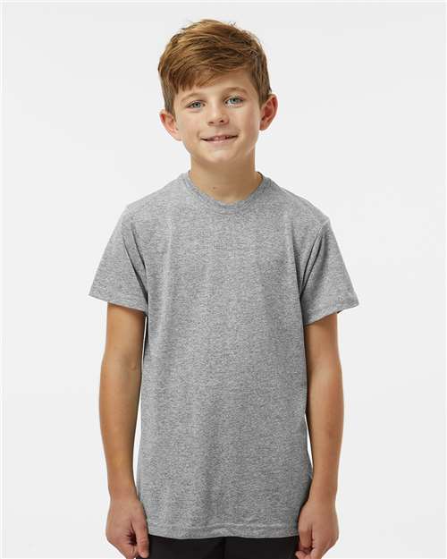 Paragon 208Y Youth Islander Performance T-Shirt - Heather Grey - model front