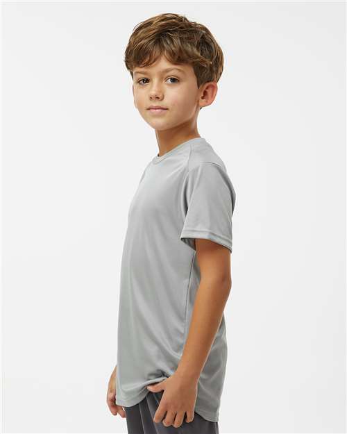 Paragon 208Y Youth Islander Performance T-Shirt - Medium Grey - model side