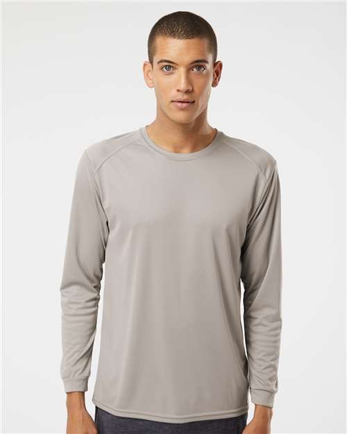 Paragon 210 Unisex Long Islander Performance Long Sleeve T-Shirt - Sand - model front