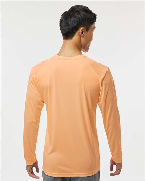 Paragon 210 Unisex Long Islander Performance Long Sleeve T-Shirt - Coral - model back